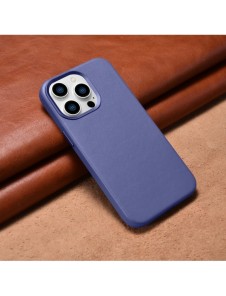 iCarer Fodral Läderfodral Äkta läderfodral för iPhone 14 Pro Ljuslila (WMI14220706-LP) (MagSafe-kompatibel)