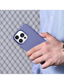 iCarer Fodral Läderfodral Äkta läderfodral för iPhone 14 Pro Ljuslila (WMI14220706-LP) (MagSafe-kompatibel)