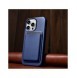 iCarer Case Läderfodral Äkta läderfodral för iPhone 14 Pro Max blå (WMI14220708-BU) (MagSafe-kompatibel)