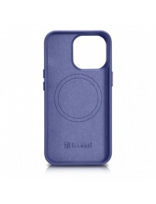 iCarer Fodral Läderfodral Äkta läderfodral för iPhone 14 Pro Max Ljuslila (WMI14220708-LP) (MagSafe-kompatibel)