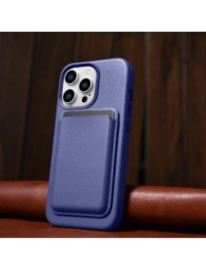 iCarer Fodral Läderfodral Äkta läderfodral för iPhone 14 Pro Max Ljuslila (WMI14220708-LP) (MagSafe-kompatibel)