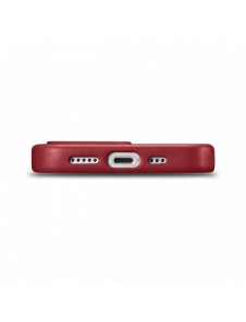 iCarer Fodral Läderfodral Äkta läderfodral för iPhone 14 Pro Max röd (WMI14220708-RD) (MagSafe-kompatibel)