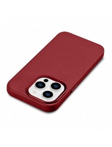 iCarer Fodral Läderfodral Äkta läderfodral för iPhone 14 Pro Max röd (WMI14220708-RD) (MagSafe-kompatibel)