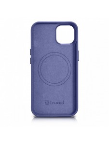 iCarer Fodral Läderfodral Äkta läder iPhone 14 Plus Ljuslila (MagSafe-kompatibel)