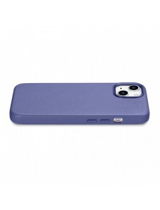 iCarer Fodral Läderfodral Äkta läder iPhone 14 Plus Ljuslila (MagSafe-kompatibel)