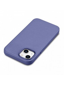 iCarer Fodral Läderfodral Äkta läder iPhone 14 Plus Ljuslila (MagSafe-kompatibel)