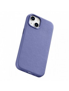 iCarer Fodral Läderfodral Äkta läder iPhone 14 Plus Ljuslila (MagSafe-kompatibel)