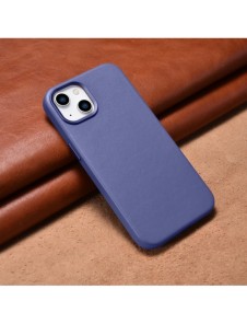 iCarer Fodral Läderfodral Äkta läder iPhone 14 Plus Ljuslila (MagSafe-kompatibel)