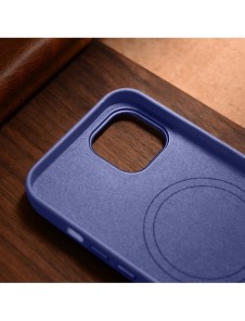 iCarer Fodral Läderfodral Äkta läder iPhone 14 Plus Ljuslila (MagSafe-kompatibel)