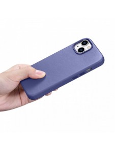 iCarer Fodral Läderfodral Äkta läder iPhone 14 Plus Ljuslila (MagSafe-kompatibel)