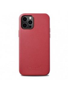 iCarer Fodral Läderfodral i äkta läder för iPhone 12 Pro Max röd (WMI1217-RD) (MagSafe-kompatibel)