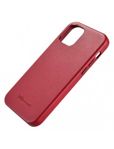 iCarer Fodral Läderfodral i äkta läder för iPhone 12 Pro Max röd (WMI1217-RD) (MagSafe-kompatibel)