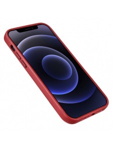 iCarer Fodral Läderfodral i äkta läder för iPhone 12 Pro Max röd (WMI1217-RD) (MagSafe-kompatibel)