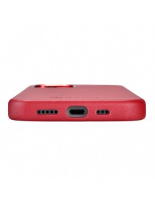 iCarer Fodral Läderfodral i äkta läder för iPhone 12 Pro Max röd (WMI1217-RD) (MagSafe-kompatibel)
