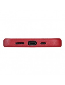 iCarer Fodral Läderfodral i äkta läder för iPhone 12 Pro Max röd (WMI1217-RD) (MagSafe-kompatibel)