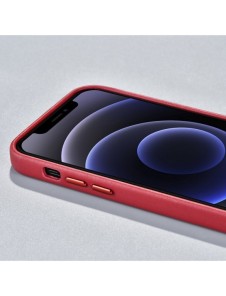 iCarer Fodral Läderfodral i äkta läder för iPhone 12 Pro Max röd (WMI1217-RD) (MagSafe-kompatibel)