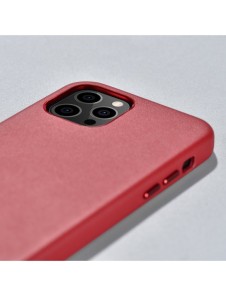 iCarer Fodral Läderfodral i äkta läder för iPhone 12 Pro Max röd (WMI1217-RD) (MagSafe-kompatibel)
