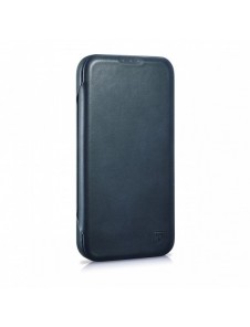 iCarer CE Oil Wax Premium Leather Folio Case iPhone 14 Plus magnetiskt flipfodral MagSafe blå (AKI14220707-BU)
