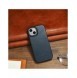 iCarer CE Oil Wax Premium Leather Folio Case iPhone 14 Plus magnetiskt flipfodral MagSafe blå (AKI14220707-BU)