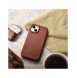 iCarer CE Oil Wax Premium Läder Foliofodral iPhone 14 Plus magnetiskt flipfodral MagSafe brun (AKI14220707-BN)
