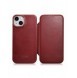 iCarer CE Oil Wax Premium Leather Folio Fodral iPhone 14 Plus Magnetic Flip Leather Folio Fodral MagSafe Röd (AKI14220707-RD)
