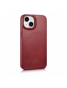 iCarer CE Oil Wax Premium Leather Folio Fodral iPhone 14 Plus Magnetic Flip Leather Folio Fodral MagSafe Röd (AKI14220707-RD)