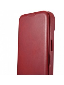 iCarer CE Oil Wax Premium Leather Folio Fodral iPhone 14 Plus Magnetic Flip Leather Folio Fodral MagSafe Röd (AKI14220707-RD)
