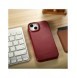 iCarer CE Oil Wax Premium Leather Folio Fodral iPhone 14 Plus Magnetic Flip Leather Folio Fodral MagSafe Röd (AKI14220707-RD)