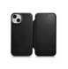 iCarer CE Oil Wax Premium Leather Folio Case Läderfodral iPhone 14 Plus Magnetic Flip MagSafe Black (AKI14220707-BK)