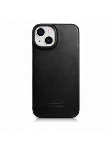 iCarer CE Oil Wax Premium Leather Folio Case Läderfodral iPhone 14 Plus Magnetic Flip MagSafe Black (AKI14220707-BK)