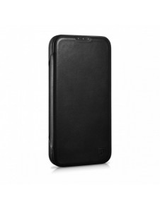 iCarer CE Oil Wax Premium Leather Folio Case Läderfodral iPhone 14 Plus Magnetic Flip MagSafe Black (AKI14220707-BK)