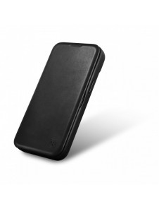iCarer CE Oil Wax Premium Leather Folio Case Läderfodral iPhone 14 Plus Magnetic Flip MagSafe Black (AKI14220707-BK)