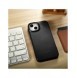 iCarer CE Oil Wax Premium Leather Folio Case Läderfodral iPhone 14 Plus Magnetic Flip MagSafe Black (AKI14220707-BK)