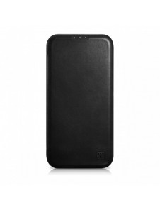 iCarer CE Oil Wax Premium Leather Folio Case Läderfodral iPhone 14 Pro Magnetic Flip MagSafe Black (AKI14220706-BK)