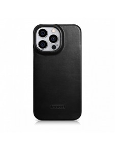 iCarer CE Oil Wax Premium Leather Folio Case Läderfodral iPhone 14 Pro Magnetic Flip MagSafe Black (AKI14220706-BK)