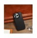 iCarer CE Oil Wax Premium Leather Folio Case Läderfodral iPhone 14 Pro Magnetic Flip MagSafe Black (AKI14220706-BK)