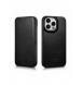 iCarer CE Oil Wax Premium Leather Folio Case Läderfodral iPhone 14 Pro Magnetic Flip MagSafe Black (AKI14220706-BK)