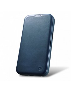 iCarer CE Oil Wax Premium Leather Folio Case Läderfodral iPhone 14 Pro Magnetic Flip MagSafe Blue (AKI14220706-BU)