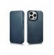 iCarer CE Oil Wax Premium Leather Folio Case Läderfodral iPhone 14 Pro Magnetic Flip MagSafe Blue (AKI14220706-BU)