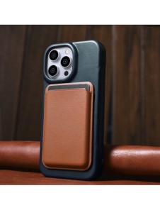 iCarer CE Oil Wax Premium Leather Folio Case Läderfodral iPhone 14 Pro Magnetic Flip MagSafe Blue (AKI14220706-BU)