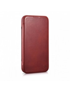 iCarer CE Oil Wax Premium Läder Foliofodral Läderfodral iPhone 14 Pro Magnetic Flip MagSafe Röd (AKI14220706-RD)