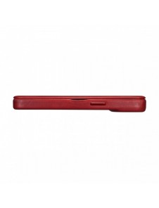 iCarer CE Oil Wax Premium Läder Foliofodral Läderfodral iPhone 14 Pro Magnetic Flip MagSafe Röd (AKI14220706-RD)