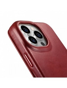 iCarer CE Oil Wax Premium Läder Foliofodral Läderfodral iPhone 14 Pro Magnetic Flip MagSafe Röd (AKI14220706-RD)