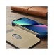 iCarer CE Oil Wax Premium Leather Folio Case Läderfodral iPhone 14 Pro Max Magnetic Flip MagSafe Blue (AKI14220708-BU)