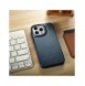 iCarer CE Oil Wax Premium Leather Folio Case Läderfodral iPhone 14 Pro Max Magnetic Flip MagSafe Blue (AKI14220708-BU)