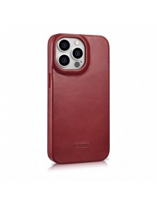 iCarer CE Oil Wax Premium Leather Folio Case Läderfodral iPhone 14 Pro Max Magnetic Flip MagSafe Röd (AKI14220708-RD)
