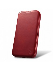 iCarer CE Oil Wax Premium Leather Folio Case Läderfodral iPhone 14 Pro Max Magnetic Flip MagSafe Röd (AKI14220708-RD)