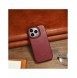 iCarer CE Oil Wax Premium Leather Folio Case Läderfodral iPhone 14 Pro Max Magnetic Flip MagSafe Röd (AKI14220708-RD)
