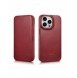iCarer CE Oil Wax Premium Leather Folio Case Läderfodral iPhone 14 Pro Max Magnetic Flip MagSafe Röd (AKI14220708-RD)