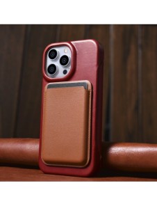 iCarer CE Oil Wax Premium Leather Folio Case Läderfodral iPhone 14 Pro Max Magnetic Flip MagSafe Röd (AKI14220708-RD)